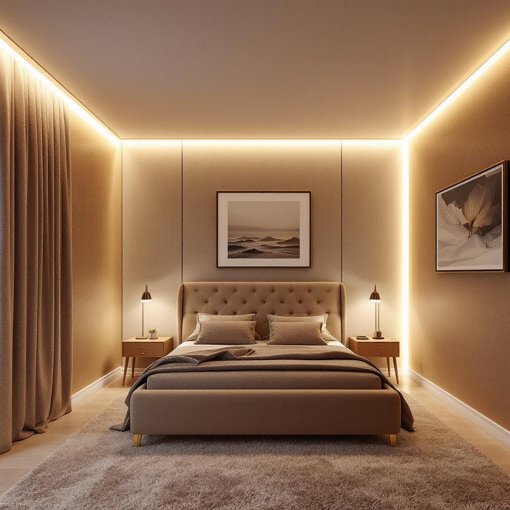 Profil Banda LED Aluminiu Incastrabil Sub Tencuiala de Colt Interior 2M