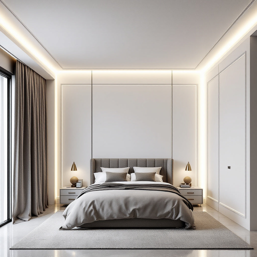 Profil Banda LED Aluminiu Incastrabil Sub Tencuiala de Colt Interior 2M