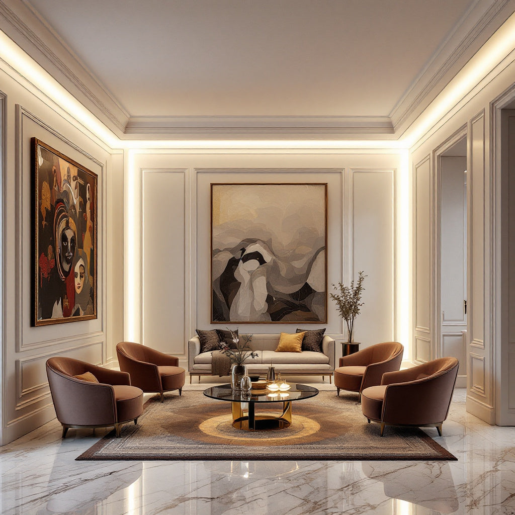 Profil Banda LED Aluminiu Incastrabil Sub Tencuiala de Colt Interior 2M