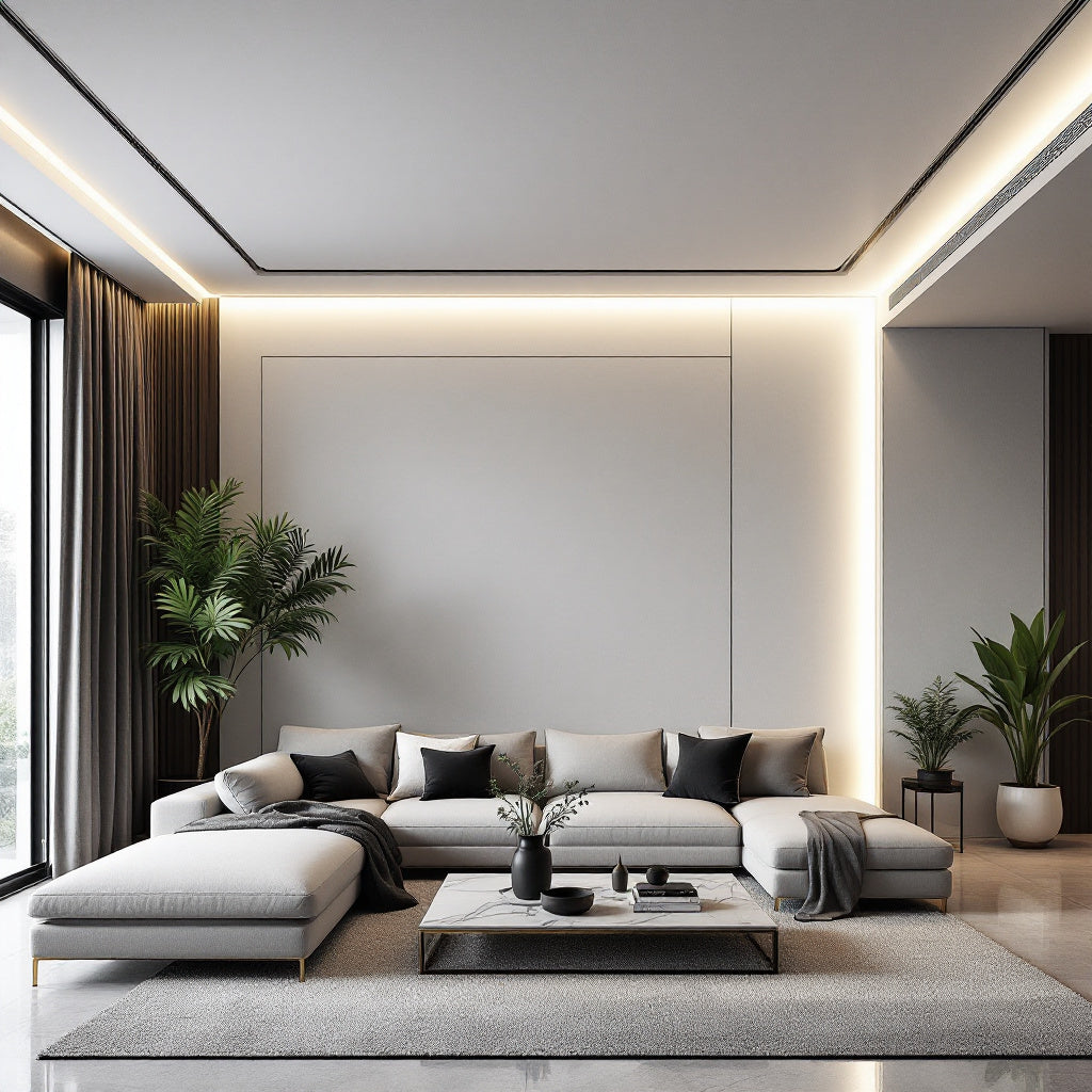 Profil Banda LED Aluminiu Incastrabil Sub Tencuiala de Colt Interior 2M