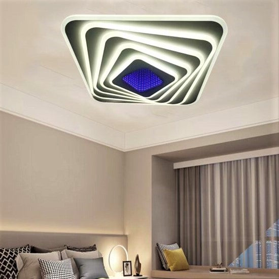 Lustra LED LEVELS 3D RGB Square Echivalent 800W Telecomanda