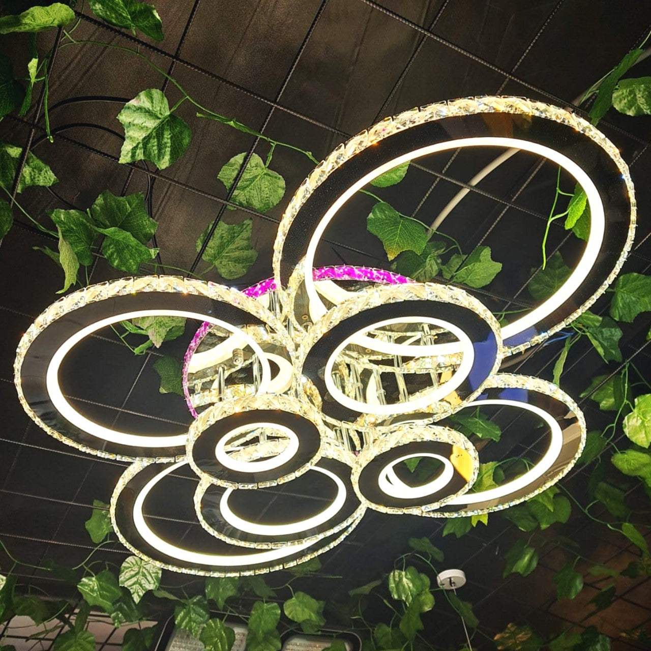 Lustra LED 434W 4+4 CIRCLE Cristal Super Gigant RGB Echivalent 1200W