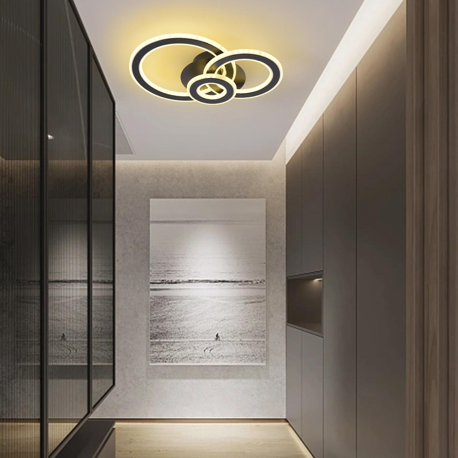 Lustra LED 100W RINGS BLACK Echivalent 300W