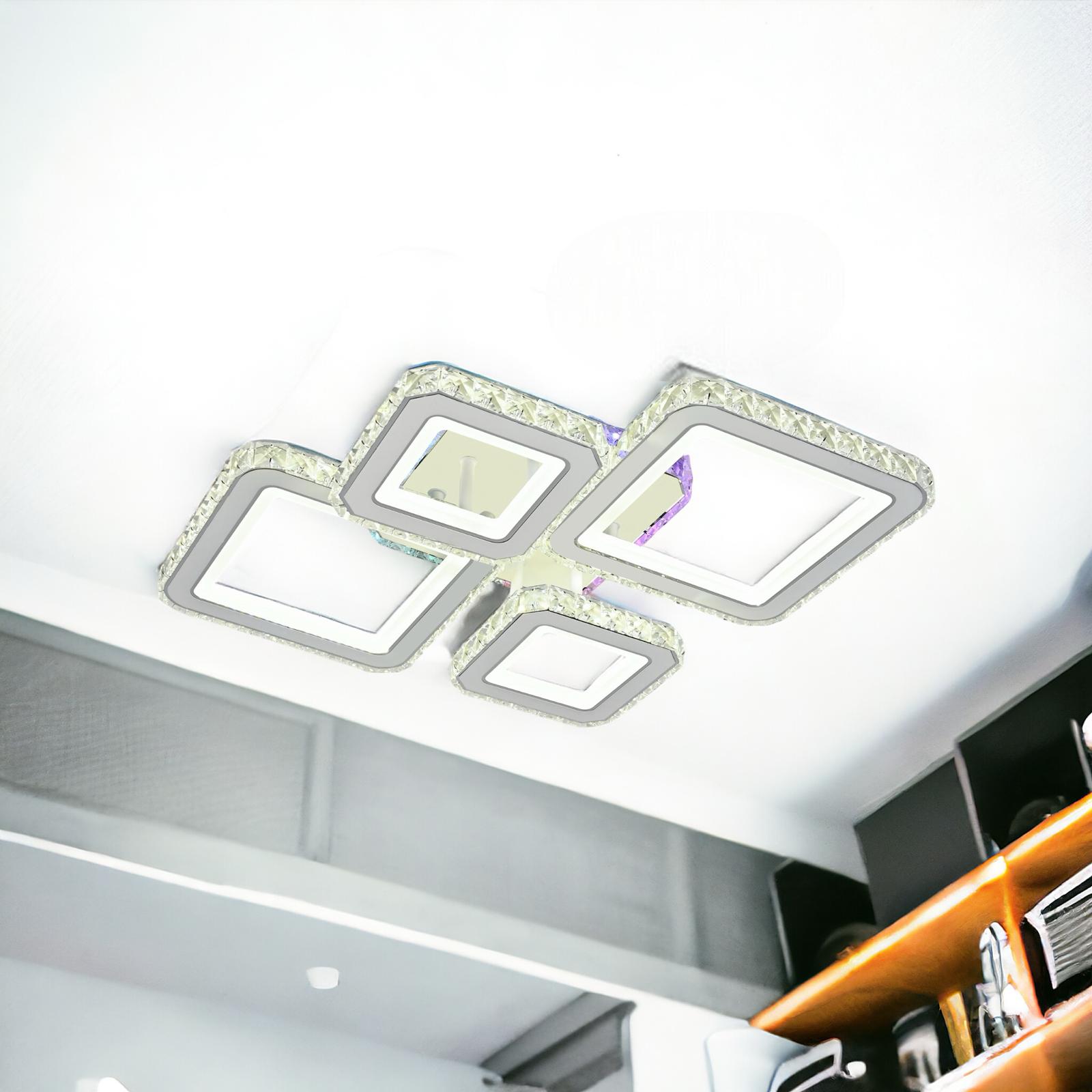 Lustra LED 2+2 DIAMOND RGB Alb Cristal Echivalent 400W