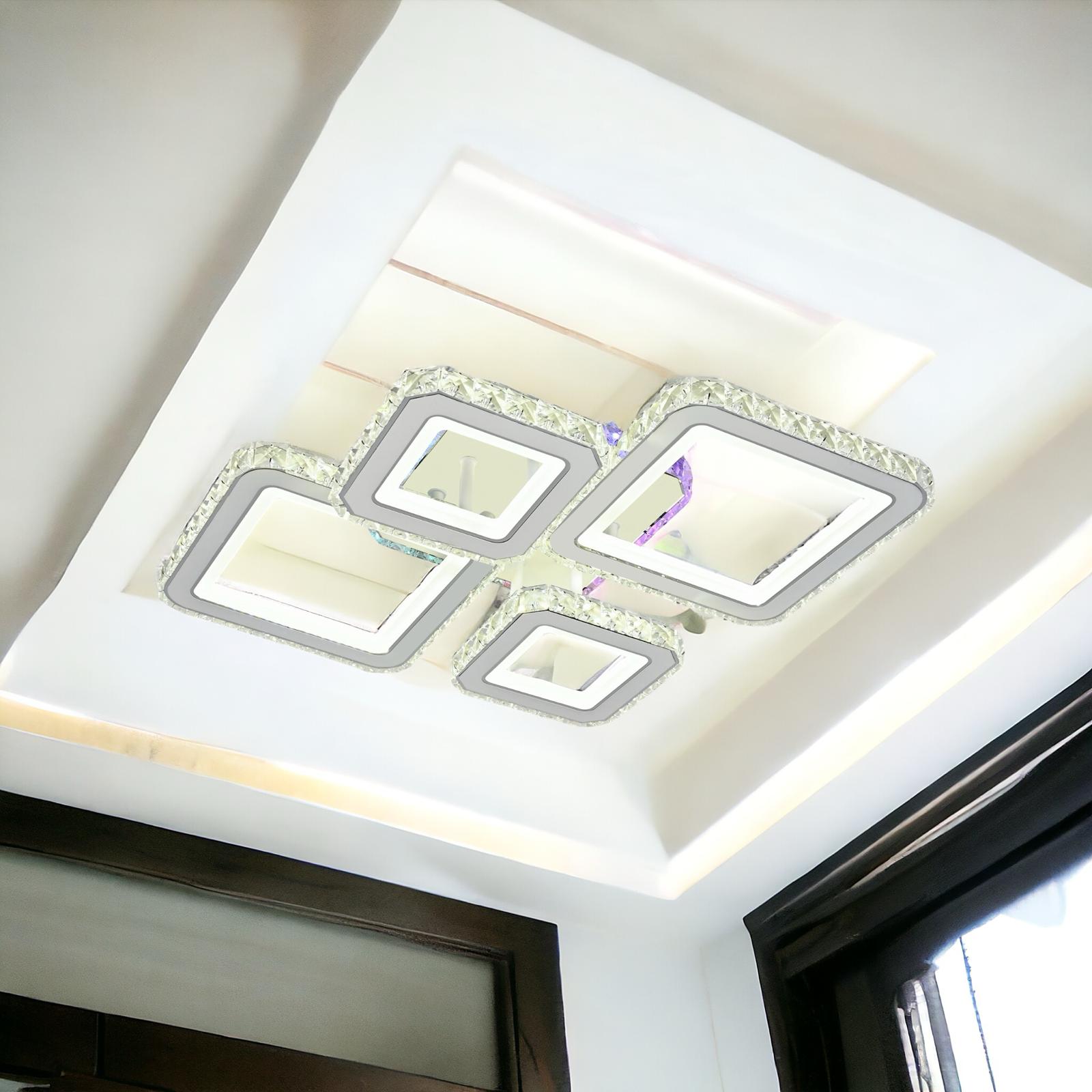 Lustra LED 2+2 DIAMOND RGB Alb Cristal Echivalent 400W