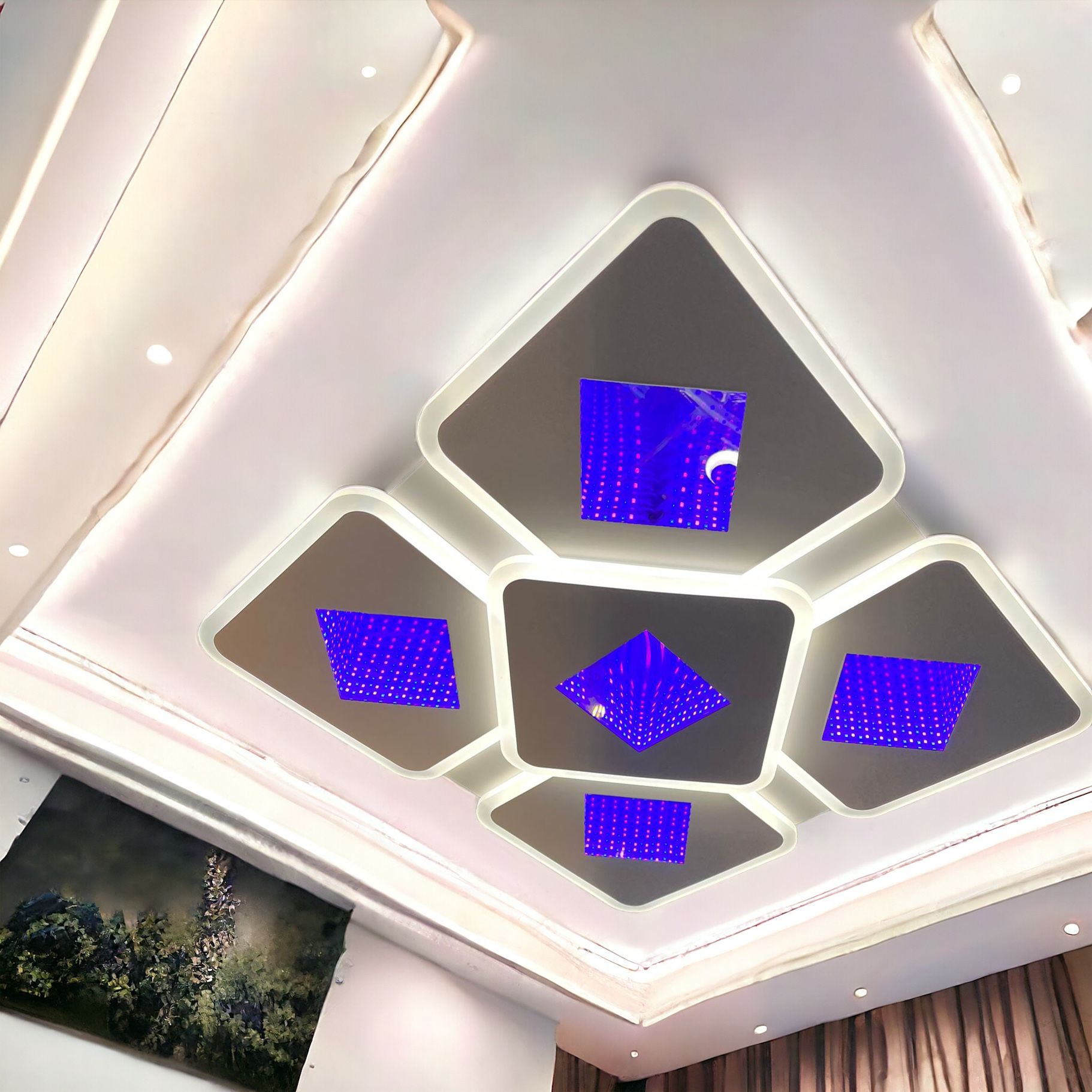 Lustra LED 182W VENICE MIRROR 3D RGB Echivalent 600W