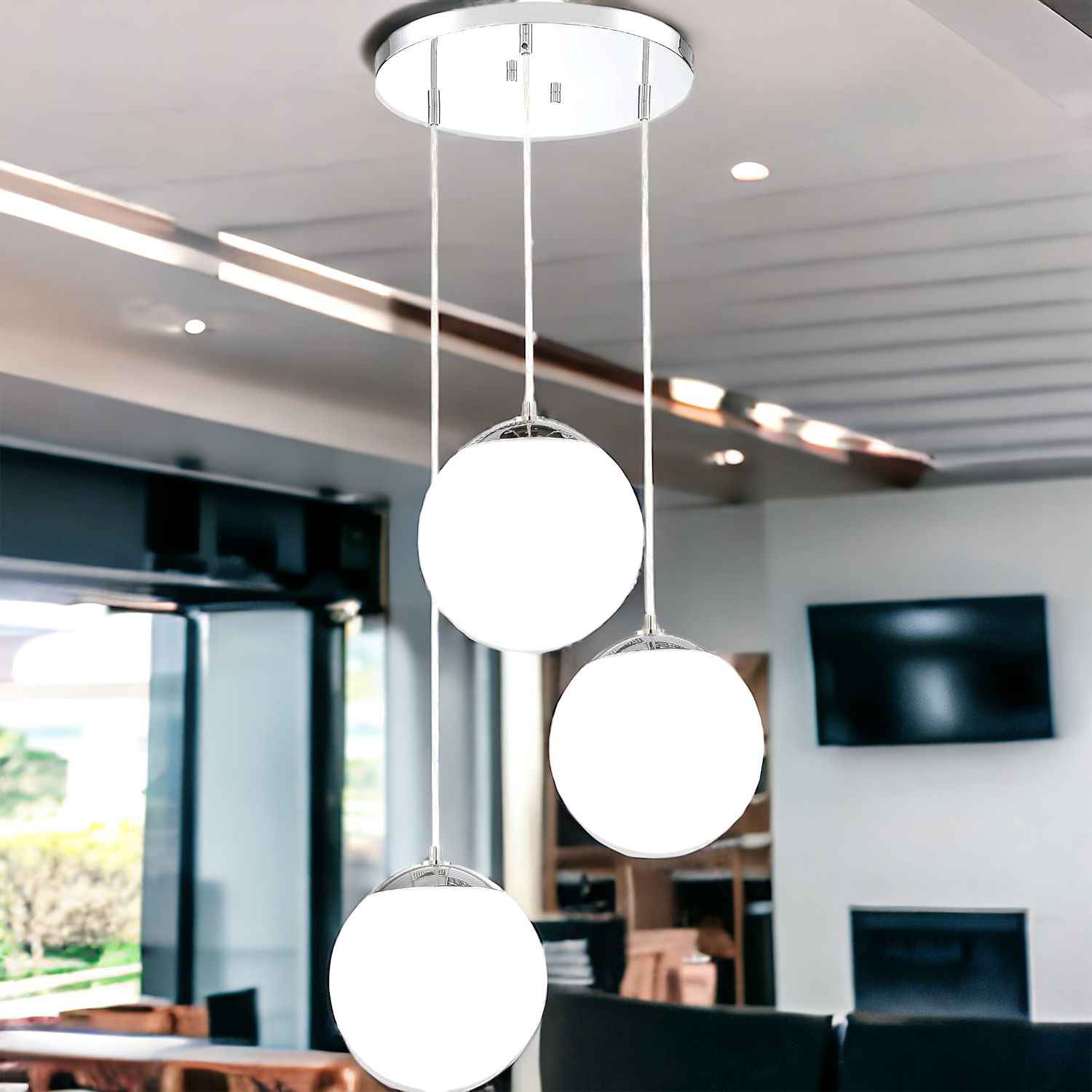 Lustra Abajur Mat SILVER LUXURY STAIRCASE 3XE27