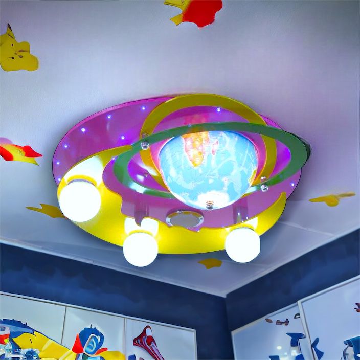 Lustra LED 50W EARTH Pink cu Boxa si Bluetooth