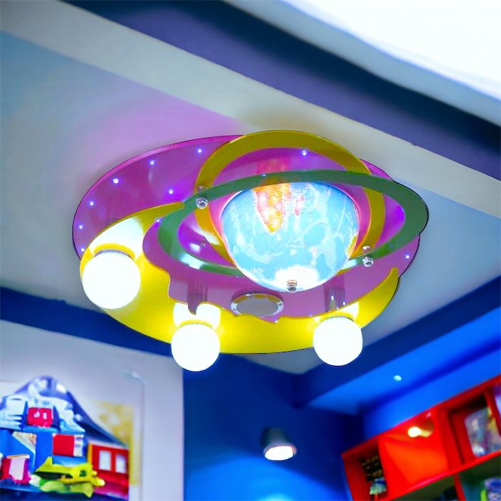 Lustra LED 50W EARTH Pink cu Boxa si Bluetooth