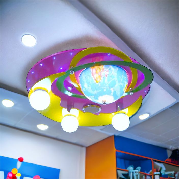 Lustra LED 50W EARTH Pink cu Boxa si Bluetooth