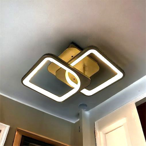 Lustra LED 1+1 Square Design Maro Echivalent 300W Telecomanda