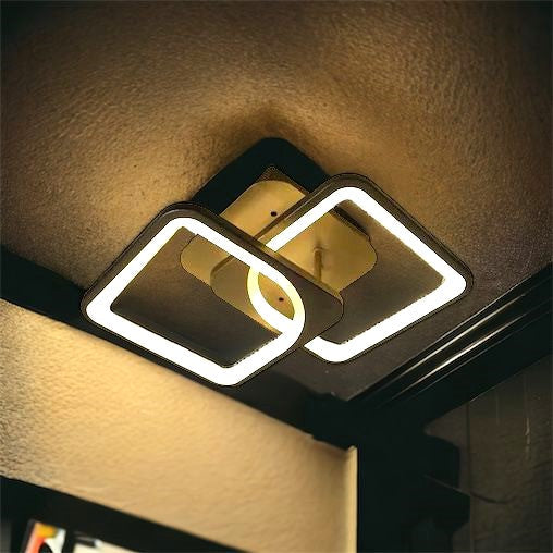 Lustra LED 1+1 Square Design Maro Echivalent 300W Telecomanda