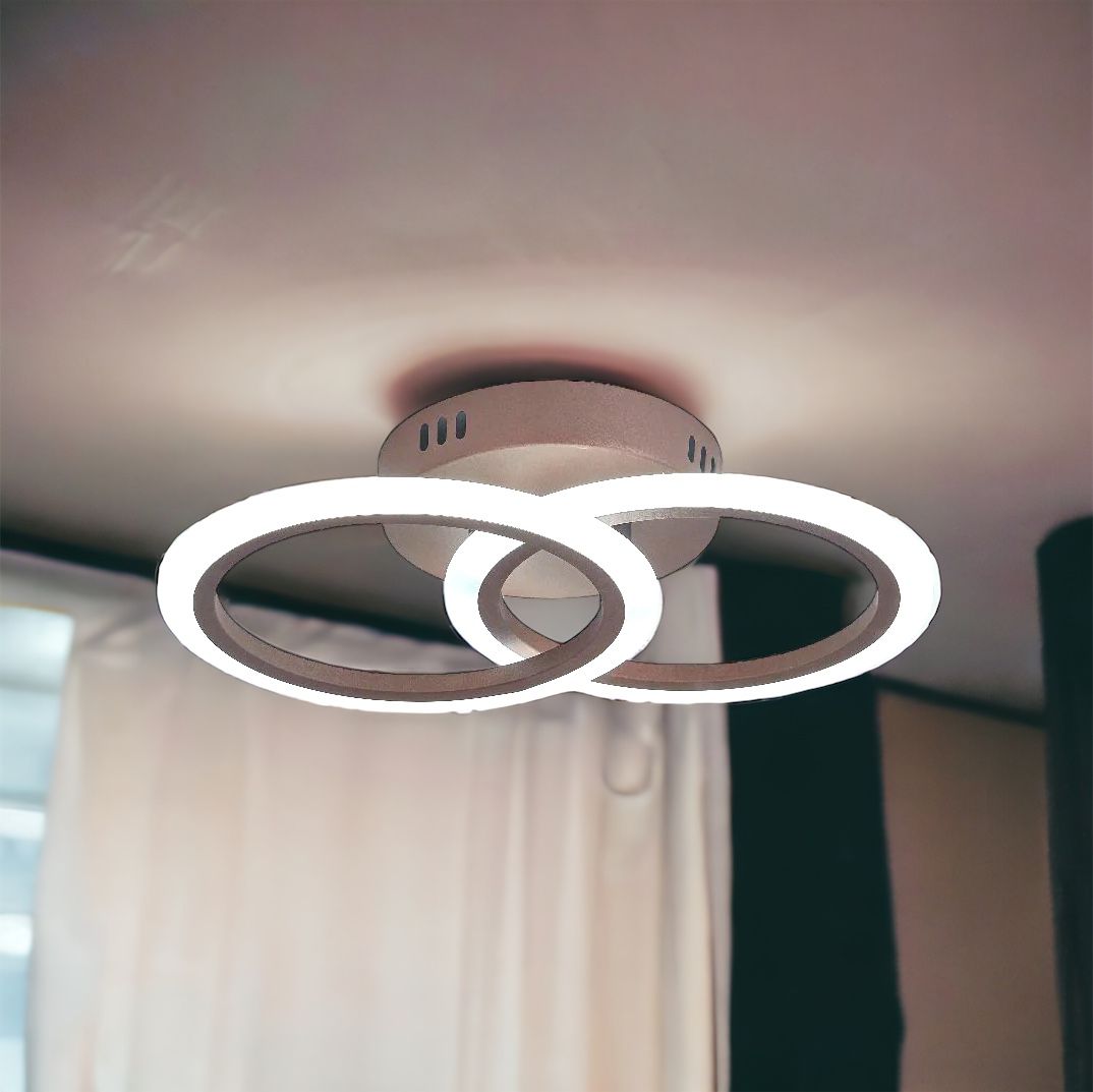 Lustra LED 1+1 Circle Design Maro Echivalent 300W Telecomanda