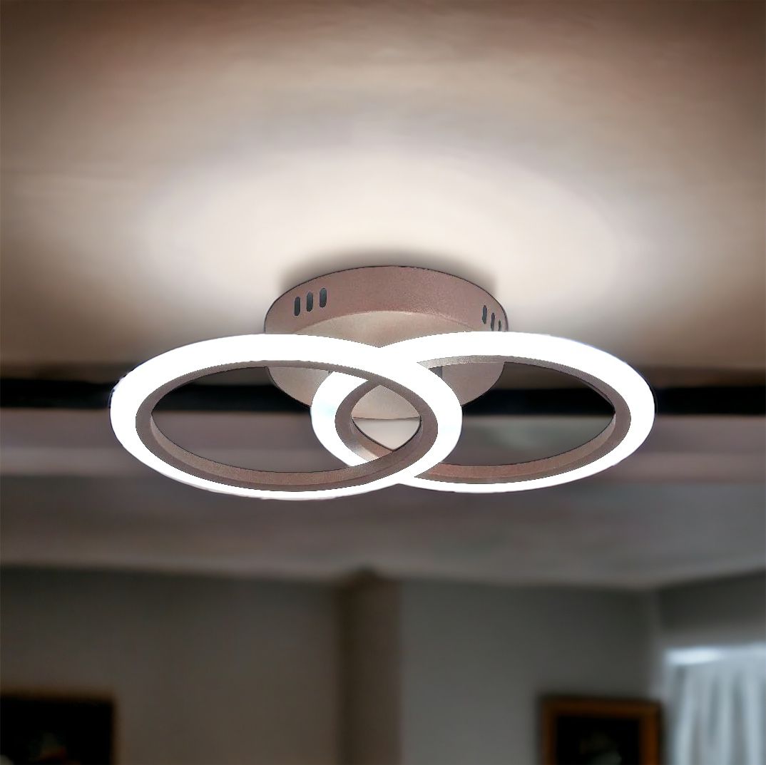 Lustra LED 1+1 Circle Design Maro Echivalent 300W Telecomanda