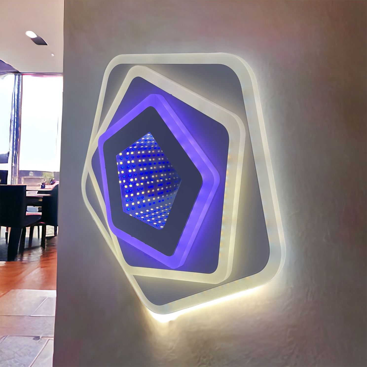 Aplica LED GALAXY 3D Pentagon RGB Echivalent 300W