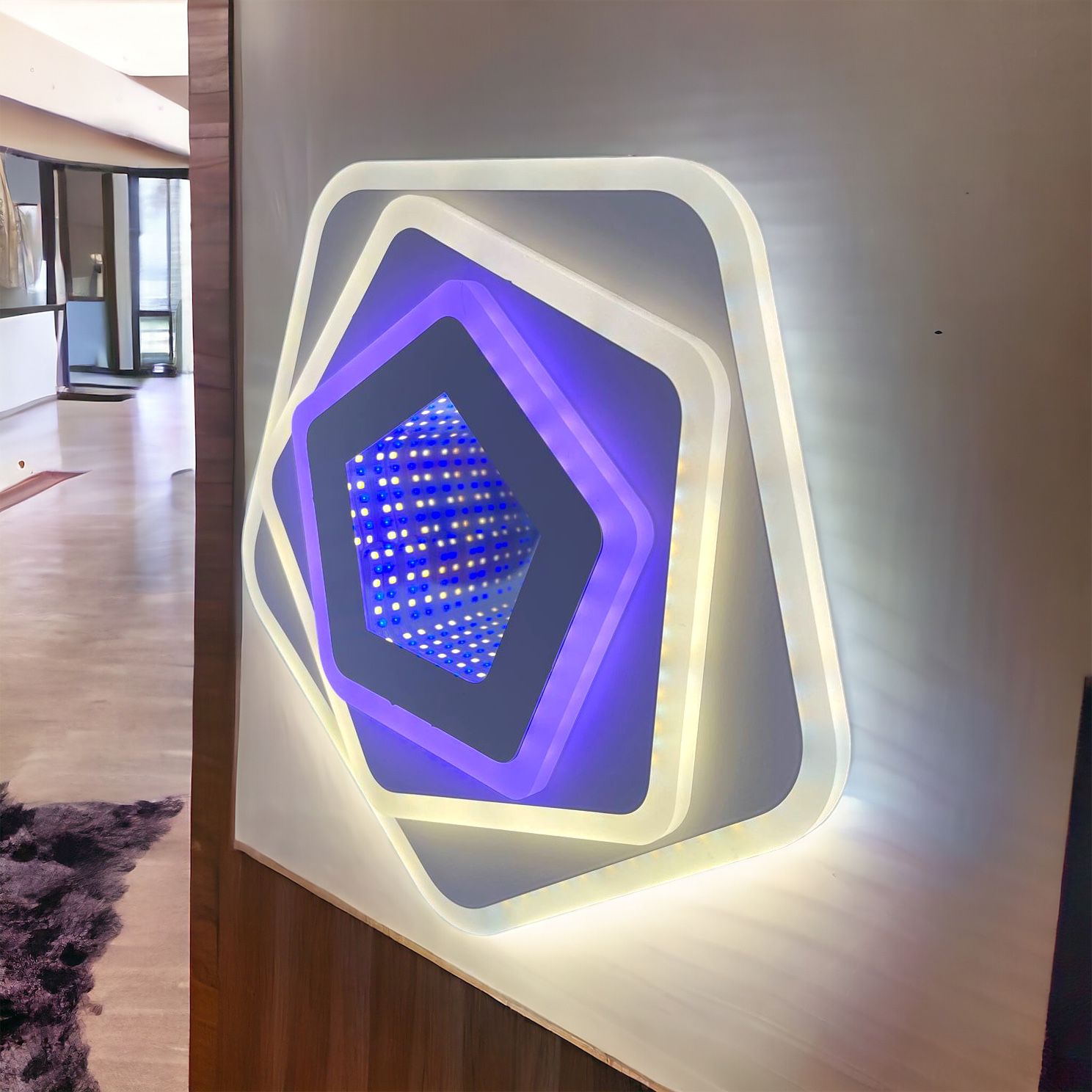 Aplica LED GALAXY 3D Pentagon RGB Echivalent 300W