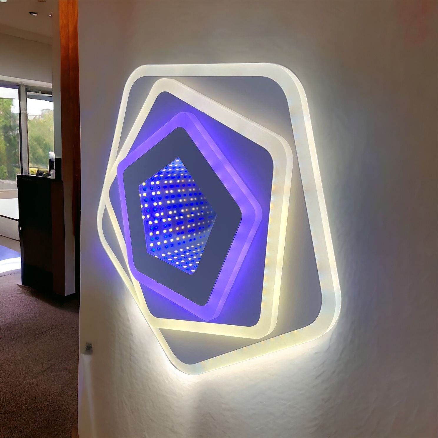 Aplica LED GALAXY 3D Pentagon RGB Echivalent 300W