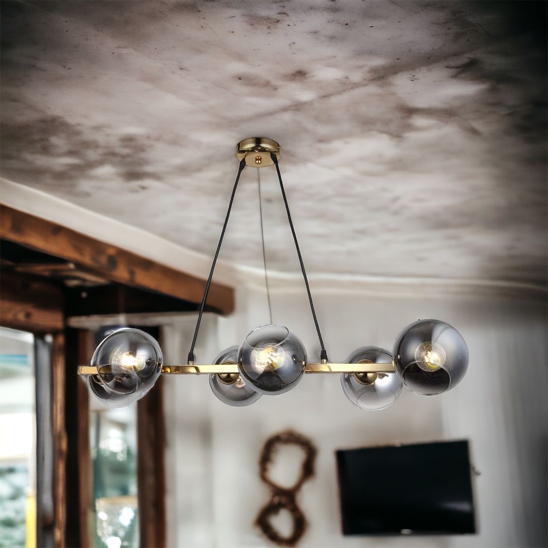 Lustra Abajur Fumuriu GOLD Liniara 6xE27 MX401-6