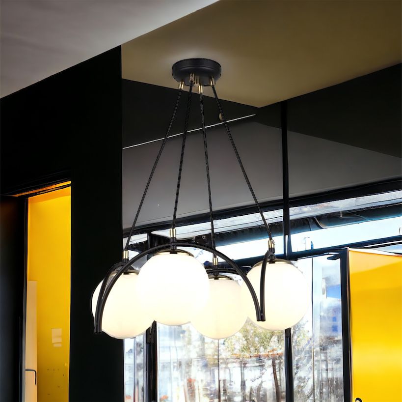 Lustra Abajur MAT Neagra 4xE27 MX420-4