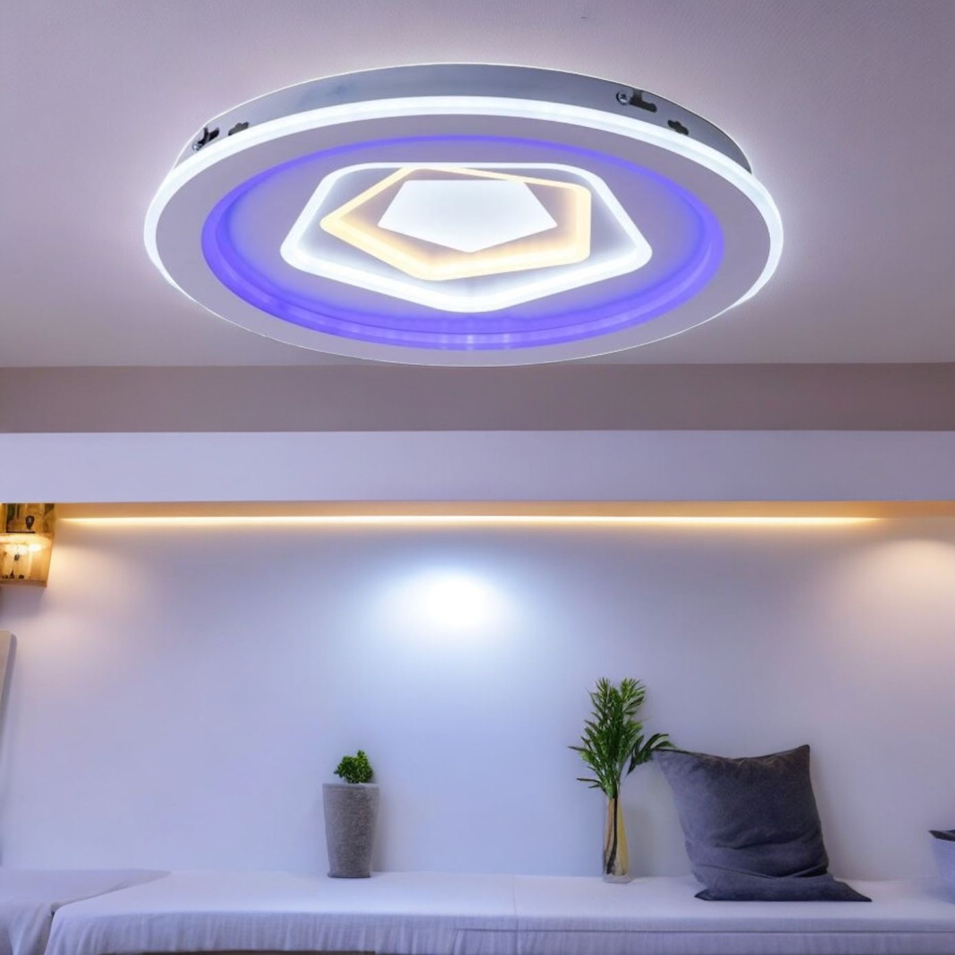 Lustra LED Round Levels RGB Echivalent 800W Telecomanda