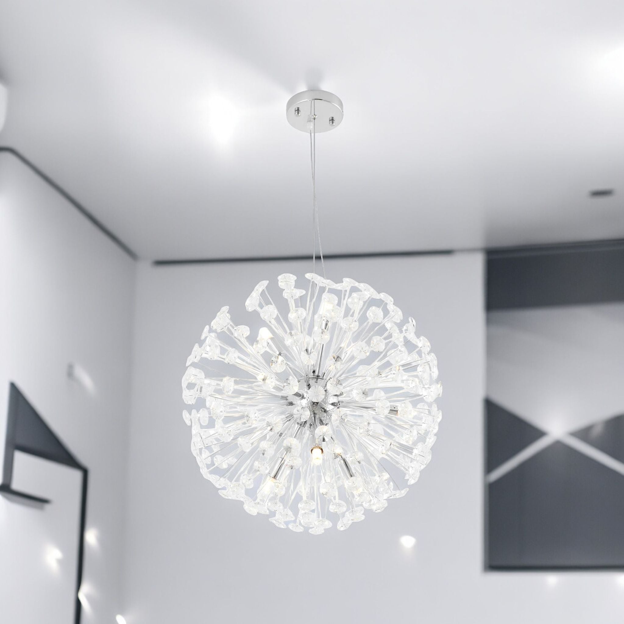 Lustra Suspendata Crystal Dandelion Silver