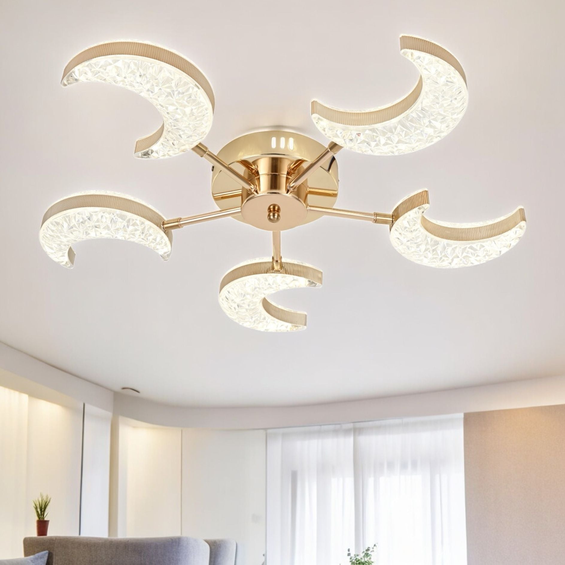 Lustra LED Halfmoon Gold Echivalent 400W