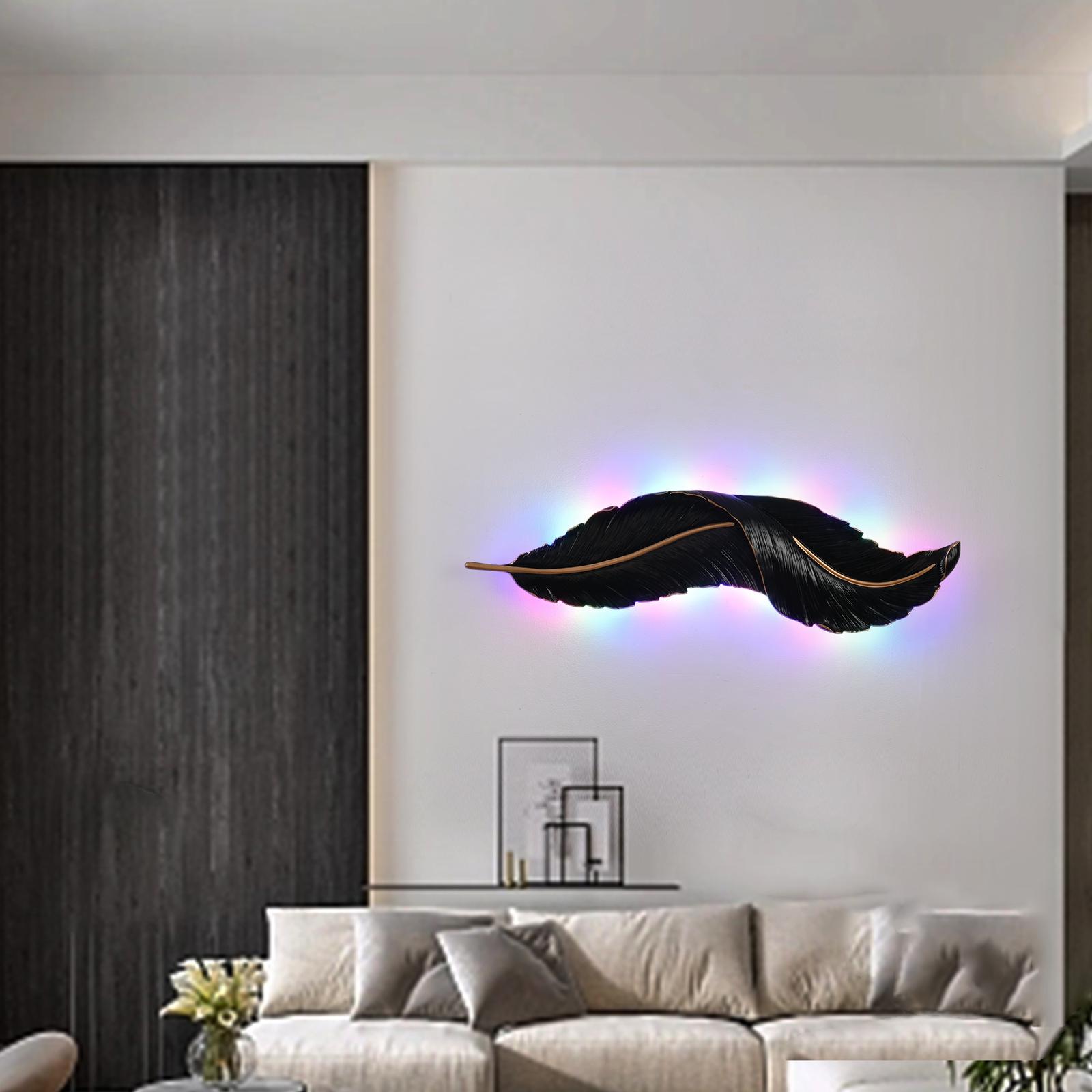 Aplica LED BLACK Luxury Feather 25W 63CM