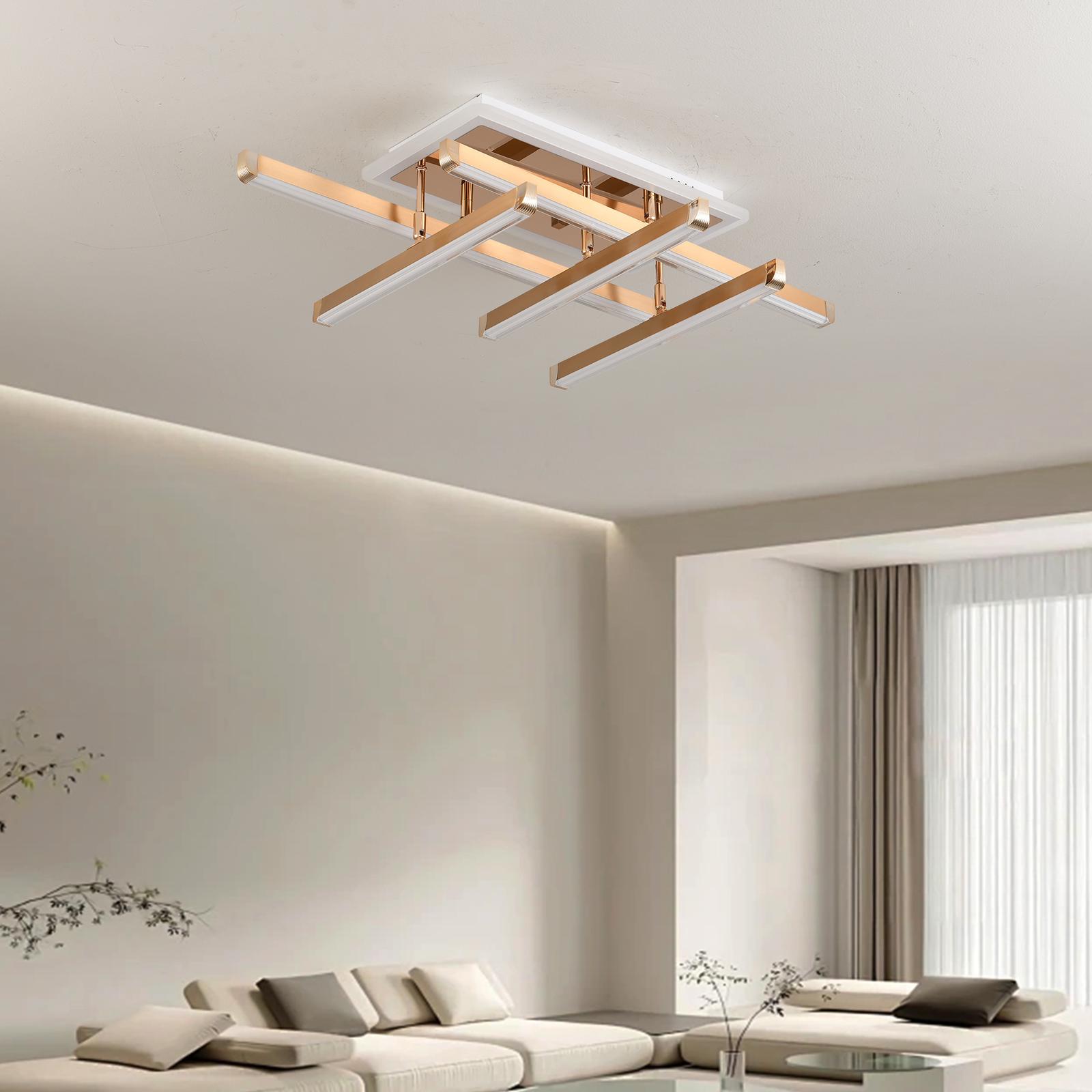 Lustra LED 5 LINES GOLD Reglabila Echivalent 600W Telecomanda