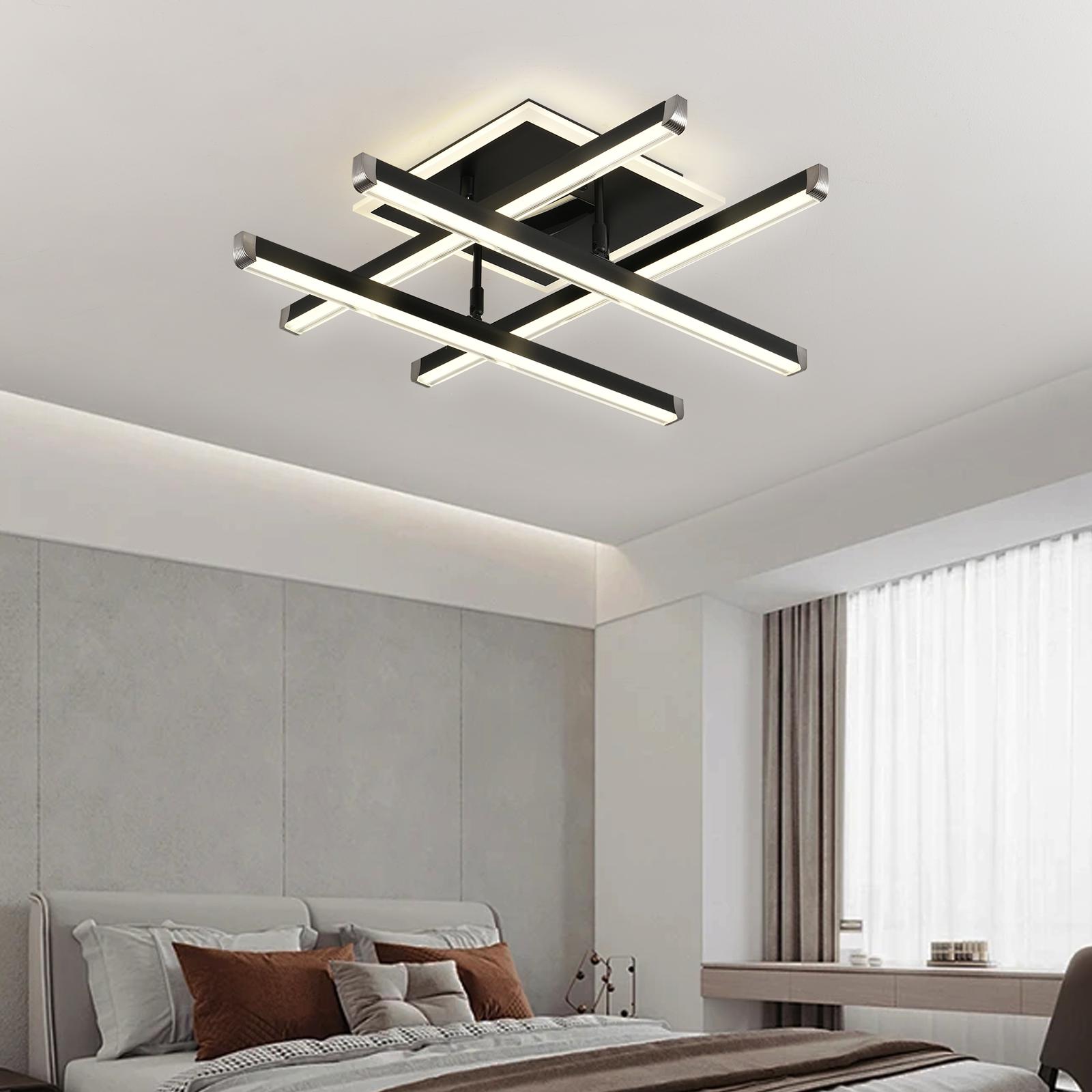 Lustra LED 4 LINES BLACK Reglabila Echivalent 500W Telecomanda