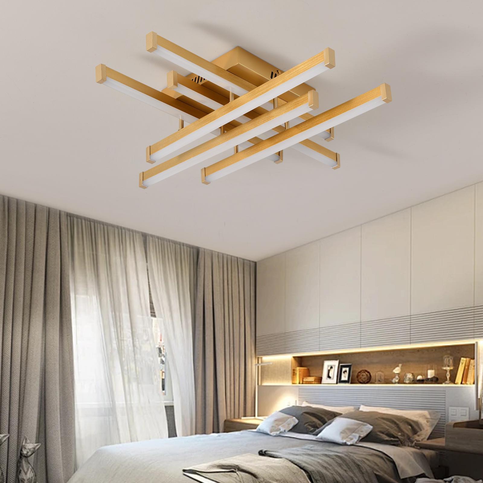 Lustra LED 6 LINES Design Gold SMART Echivalent 500W Telecomanda