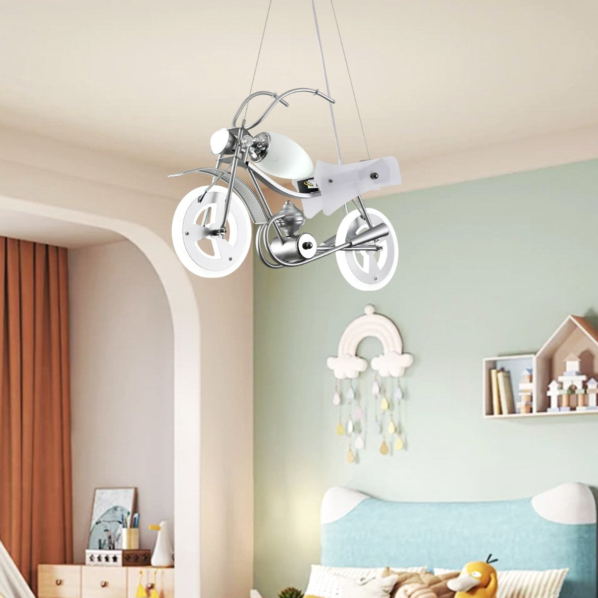 Lustra LED Suspendata Kids Motorcycle Echivalent 200W