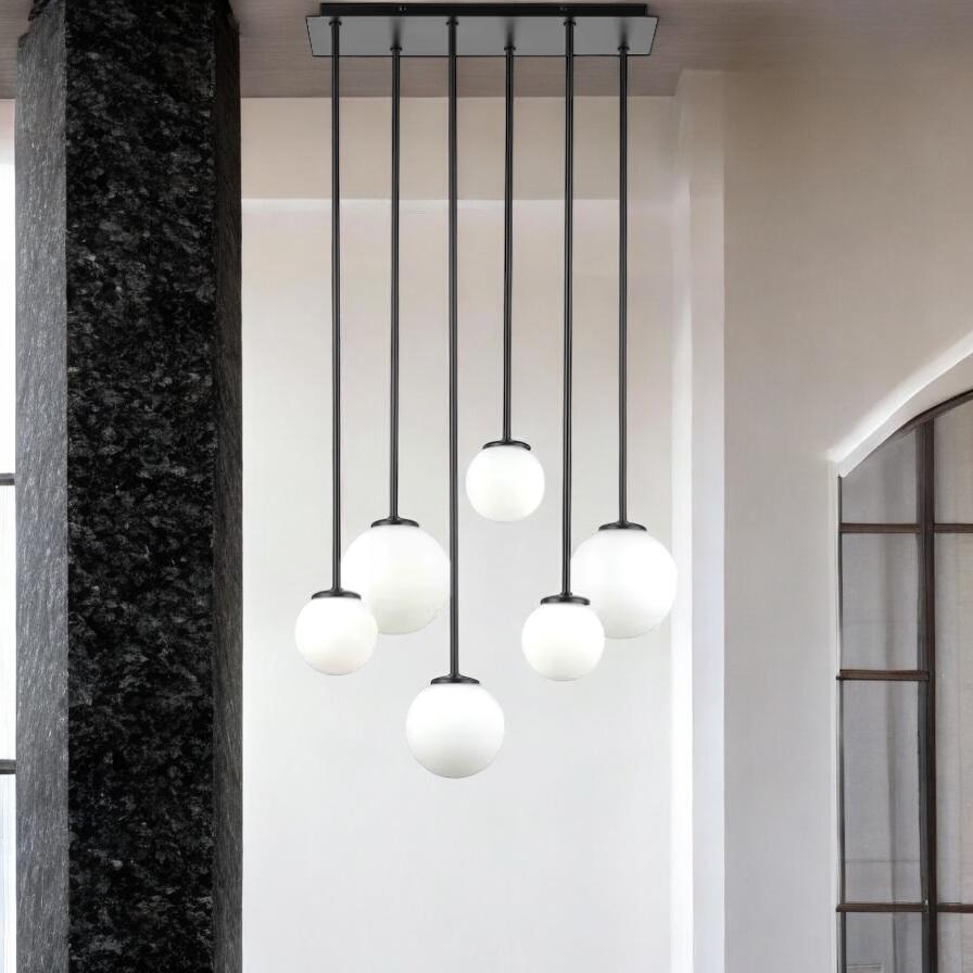 Lustra Abajur MAT Black SIGMA 6xE27