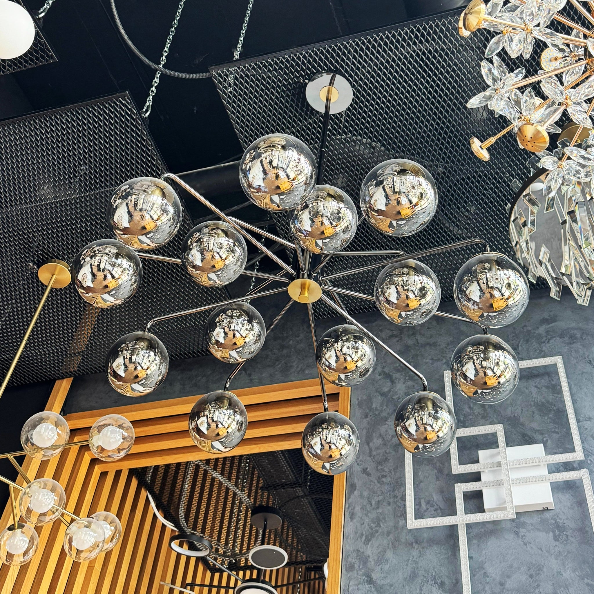 Lustra Abajur Fumuriu Black MOZART Grande 15xE27