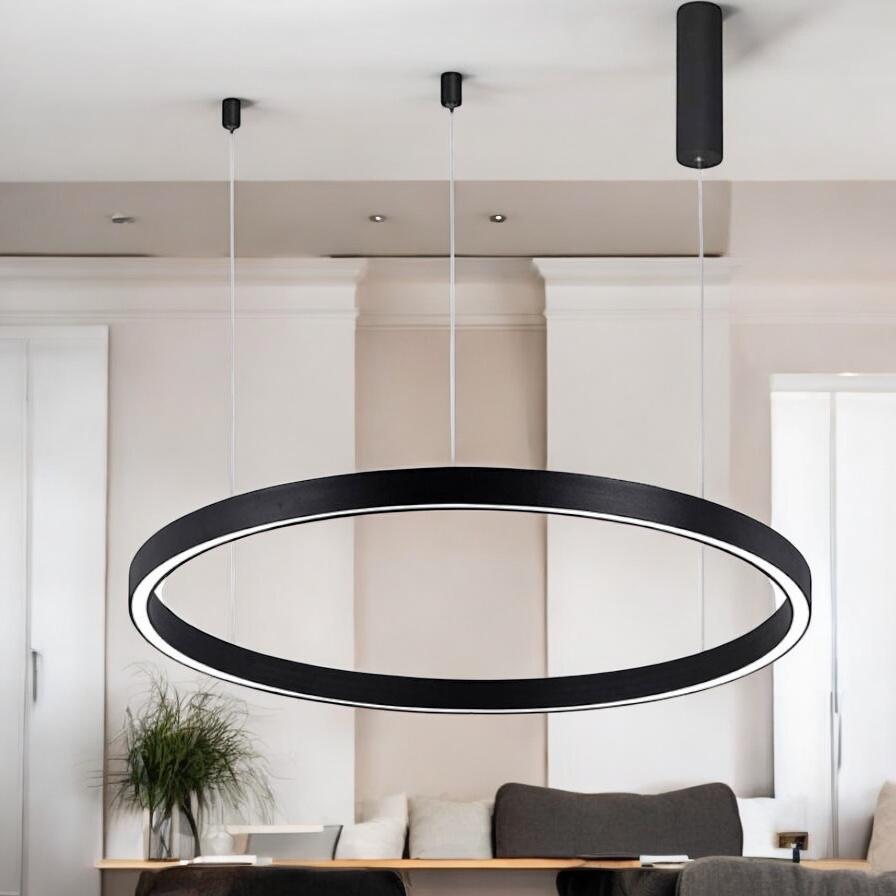 Lustra LED Suspendata TULLIO 60cm Black 1 Segment Echivalent 300W