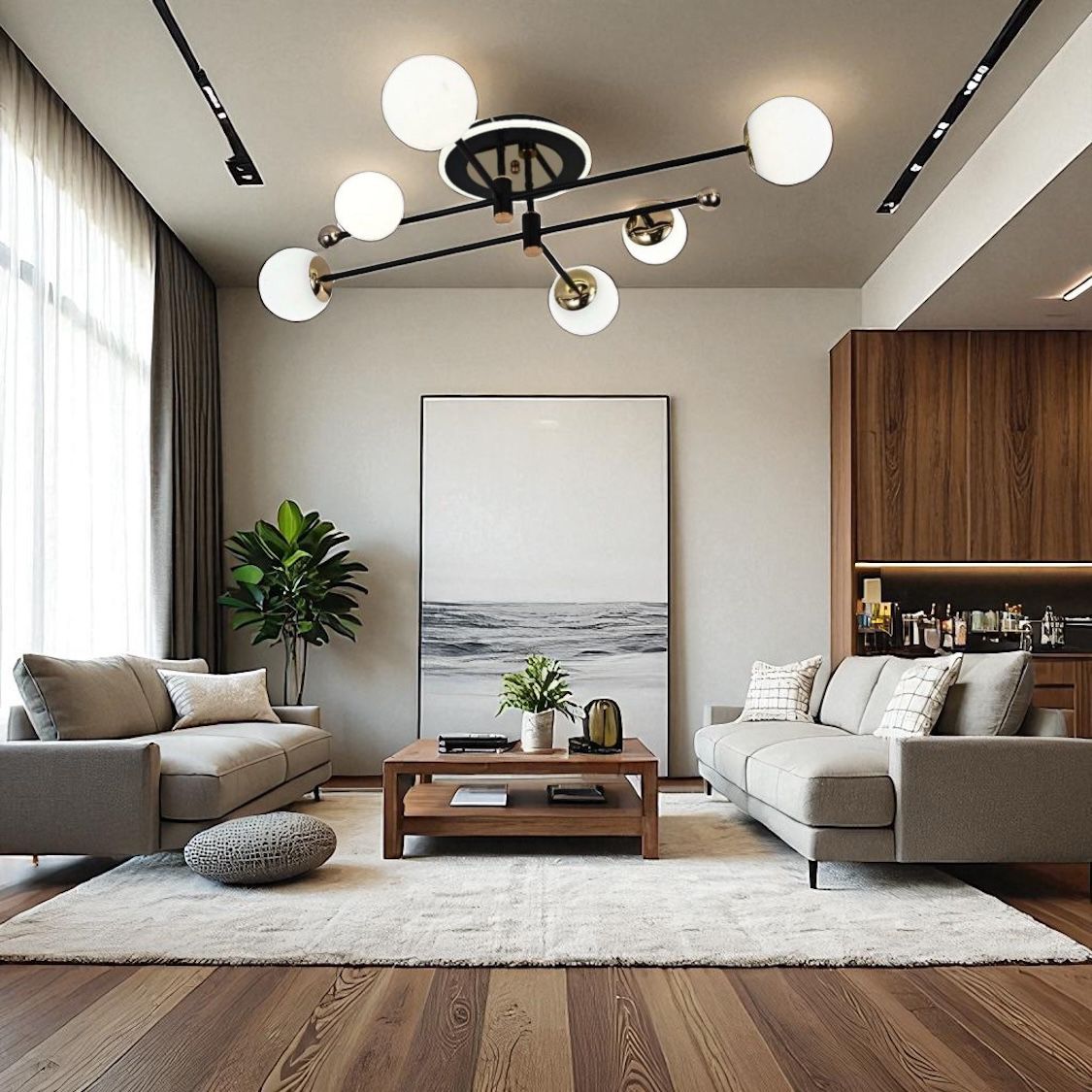 Lustra LED PIMORA Abajur Mat Neagra Echivalent 400W Telecomanda