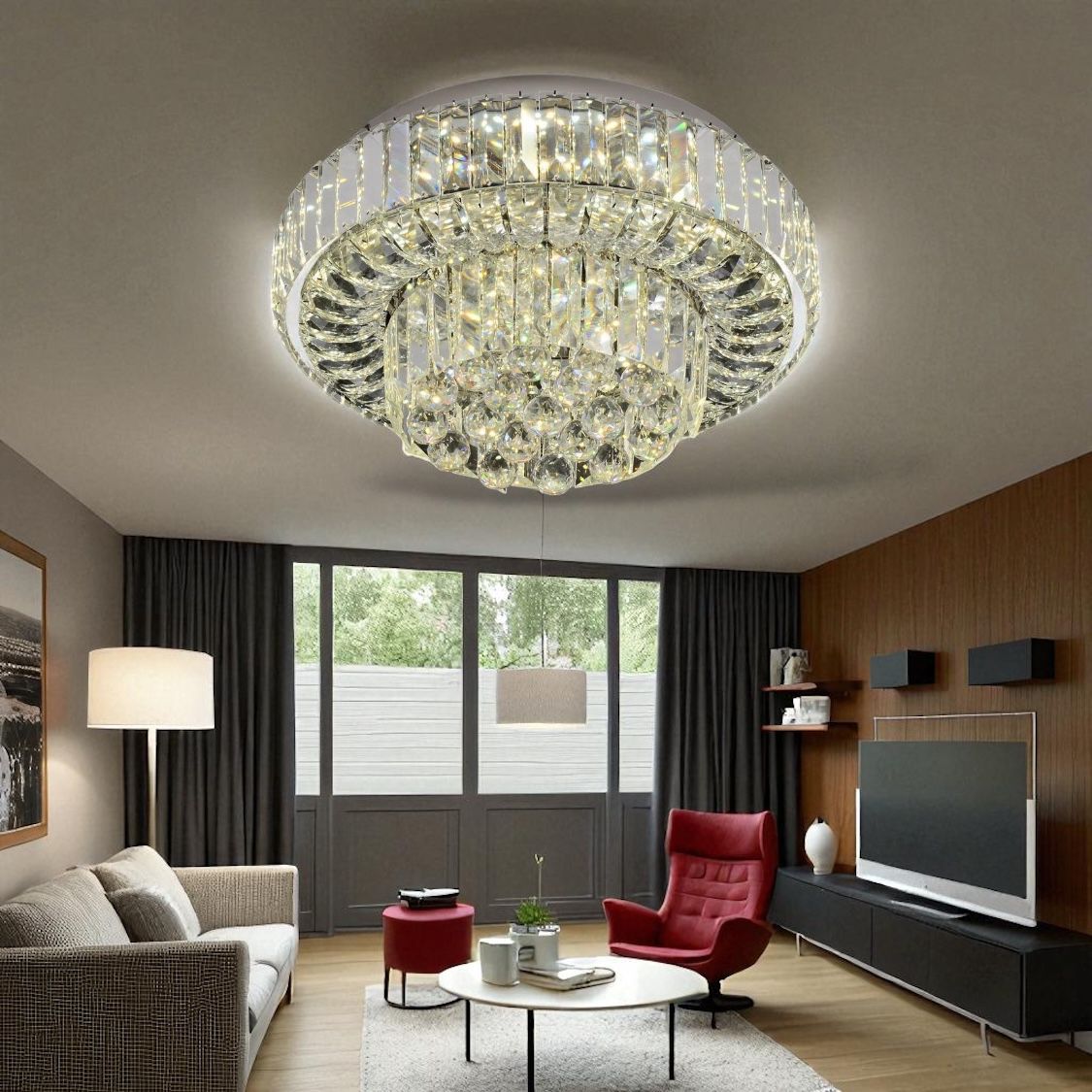 Lustra LED Mini Klyra CRISTAL Echivalent 400W Telecomanda