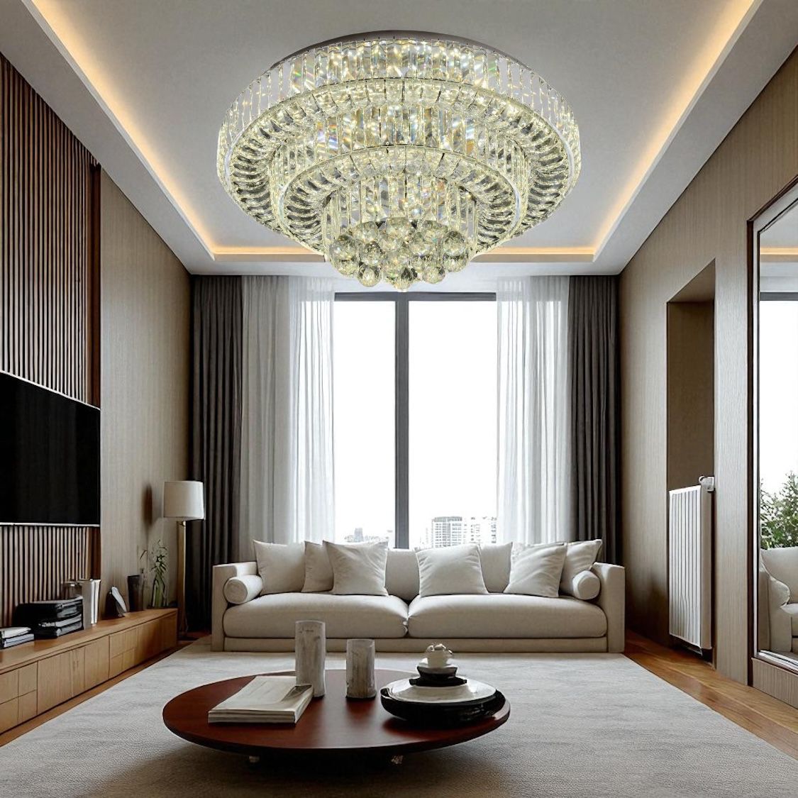 Lustra LED Maxi Klyra CRISTAL Echivalent 600W Telecomanda