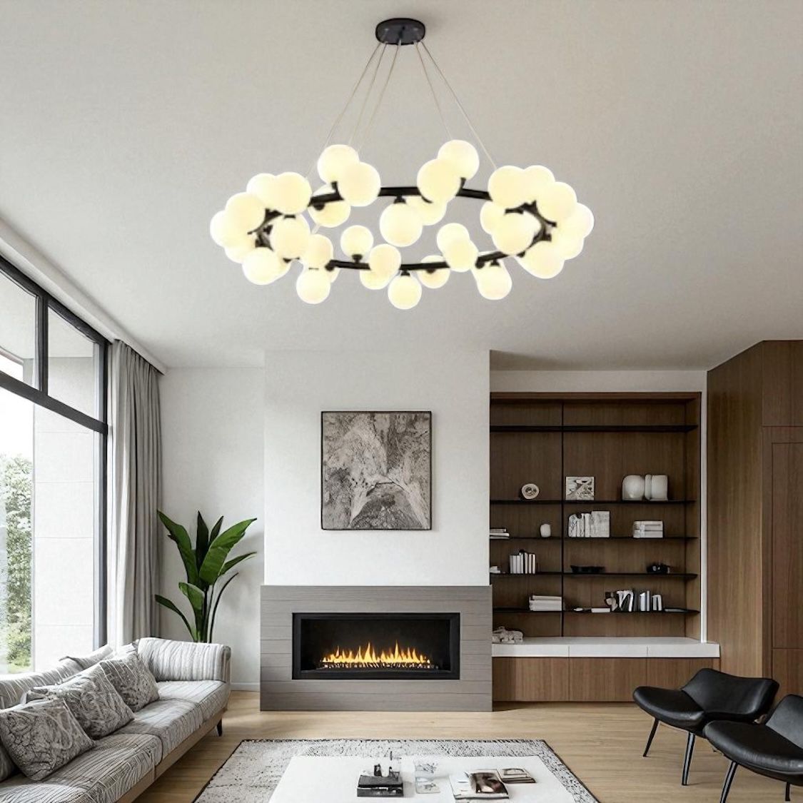 Lustra Abajur MAT Black Rotunda 45xG9 103CM