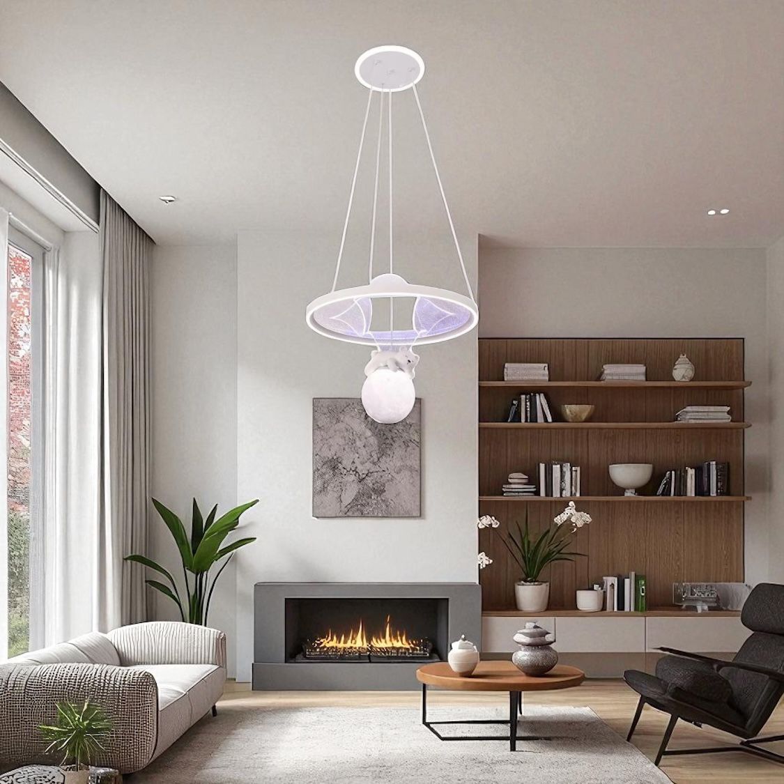 Lustra LED KIDS Suspendata Teddy Bear Echivalent 650W Telecomanda