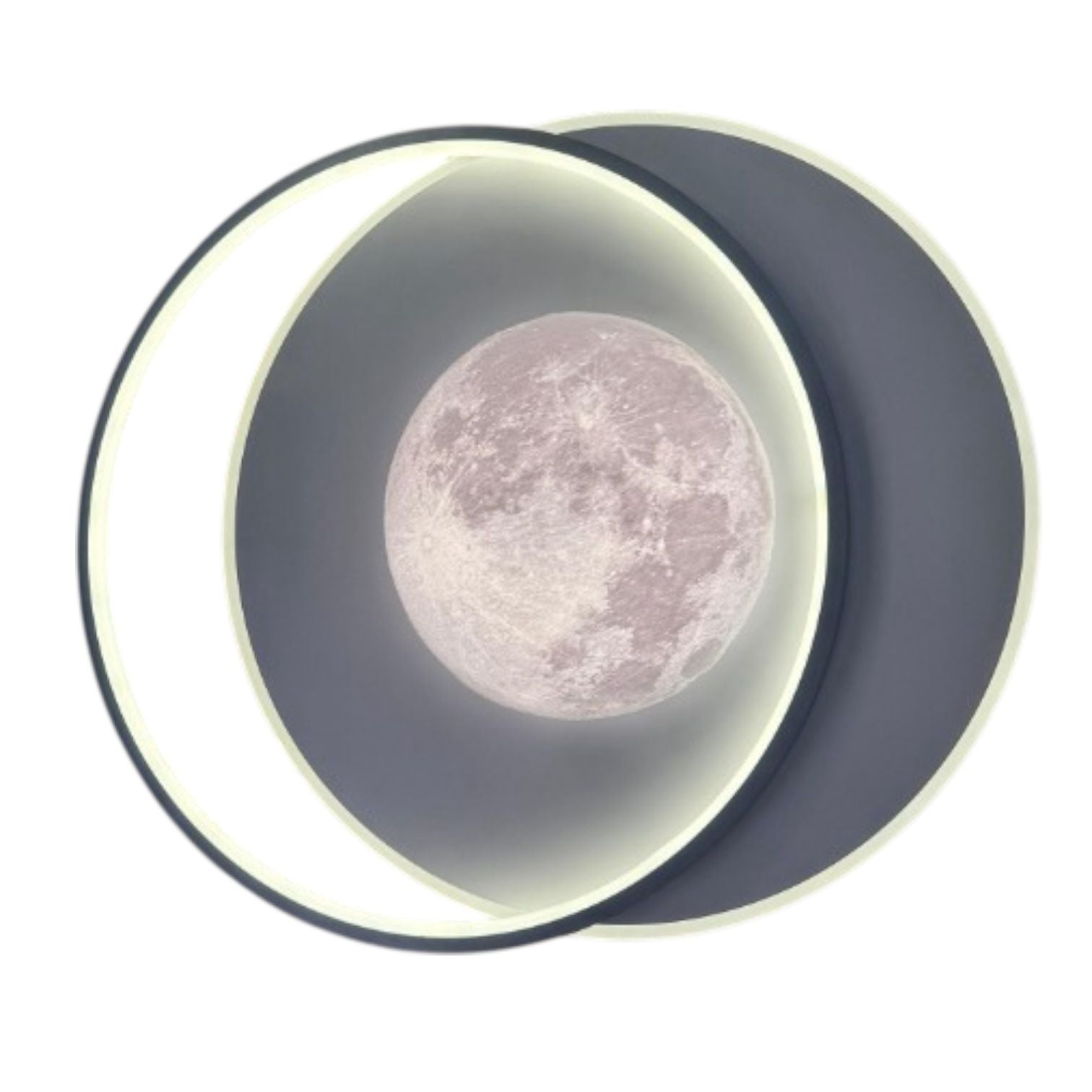 Lustra LED Double Circle Mini-Moon Echivalent 400W Telecomanda