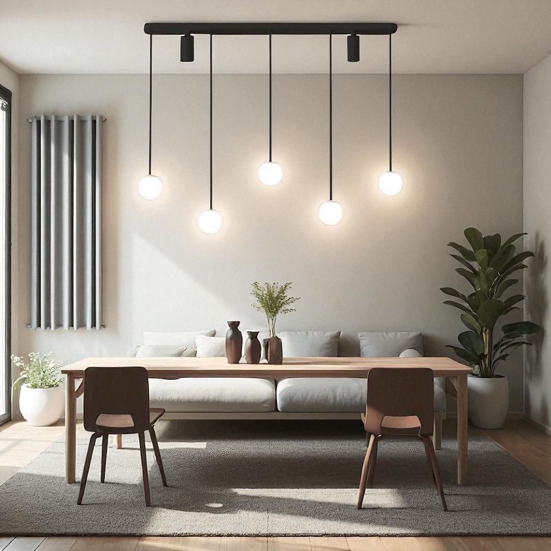 Lustra LED Suspendata Abajur 56W Echivalent 220W Telecomanda