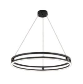 Lustra LED Maxi Ring Neagra Suspendata Echivalent 800W Telecomanda