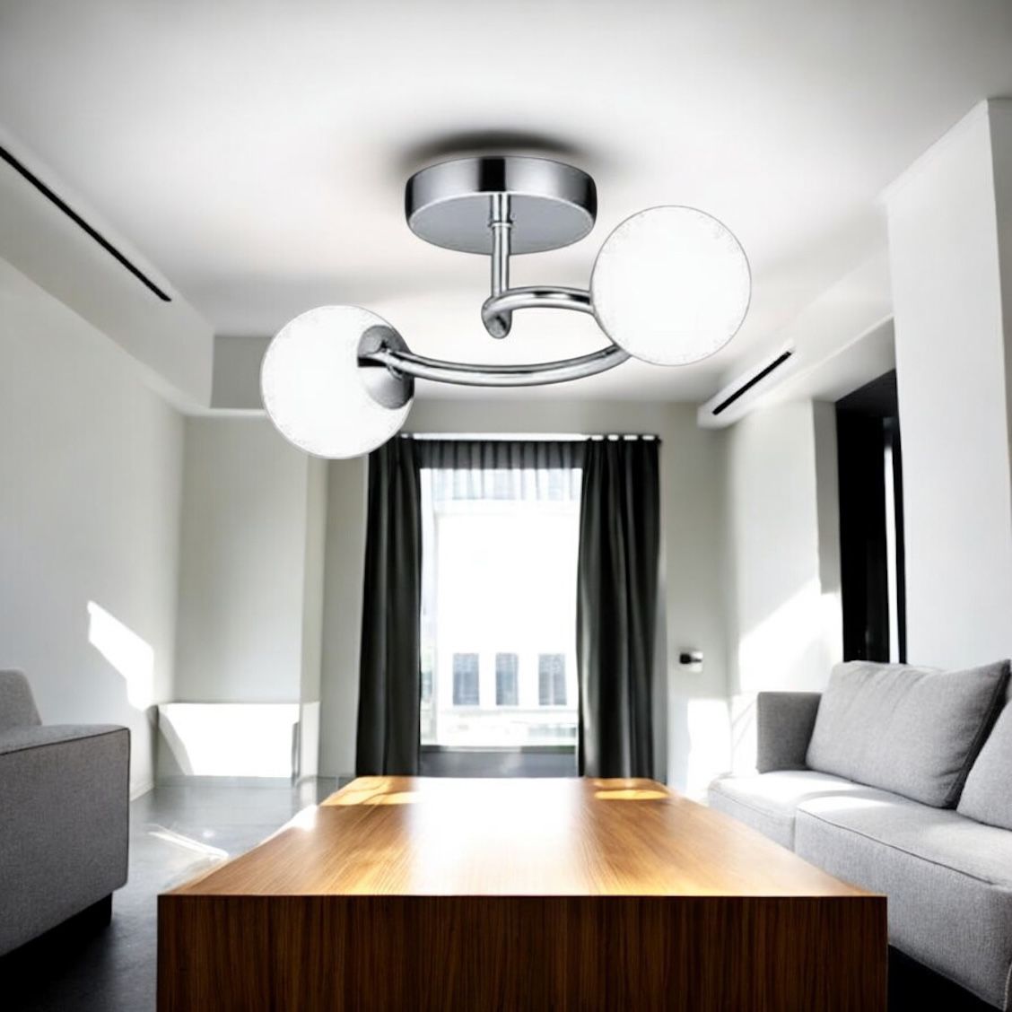 Lustra Abajur 2xE27 Chrome Elegance CHROME / ABAJUR Chandeliers