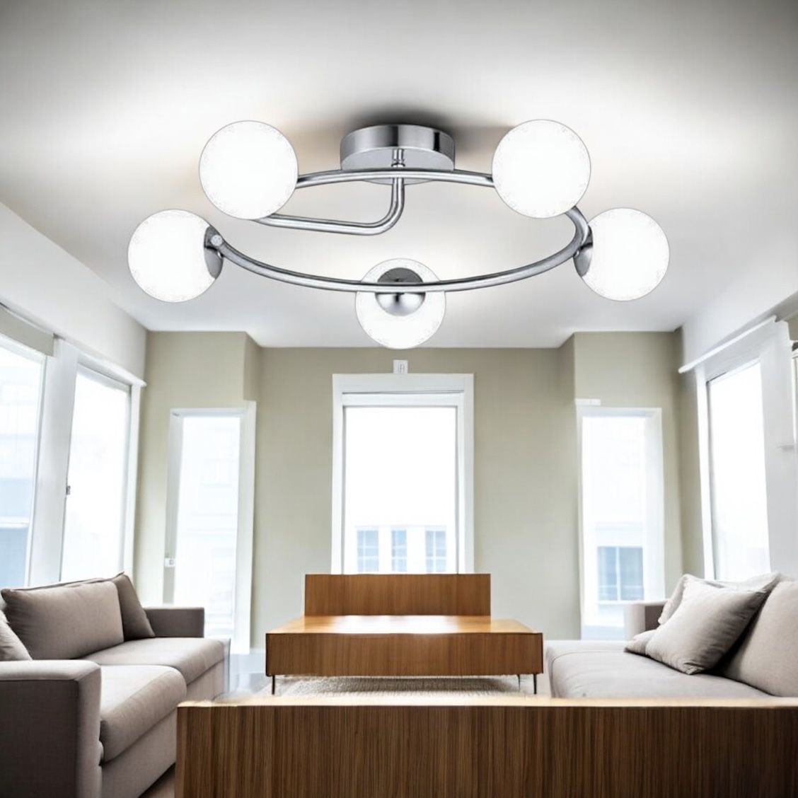 Lustra Abajur 5xE27 Chrome Elegance CHROME / ABAJUR Chandeliers