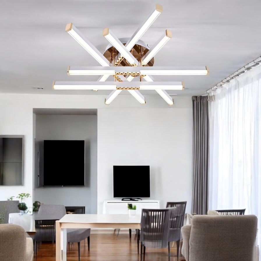 Lustra LED FERGA LINES Gold Echivalent 700W Telecomanda