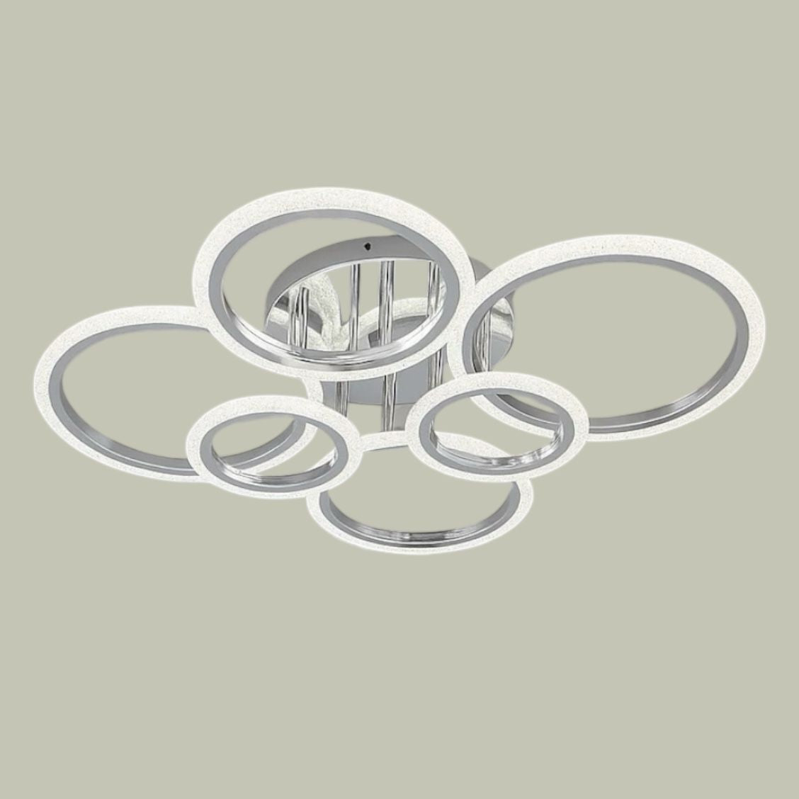 Lustra LED Maxi Brevia Silver 4+2 Circle Echivalent 800W Telecomanda