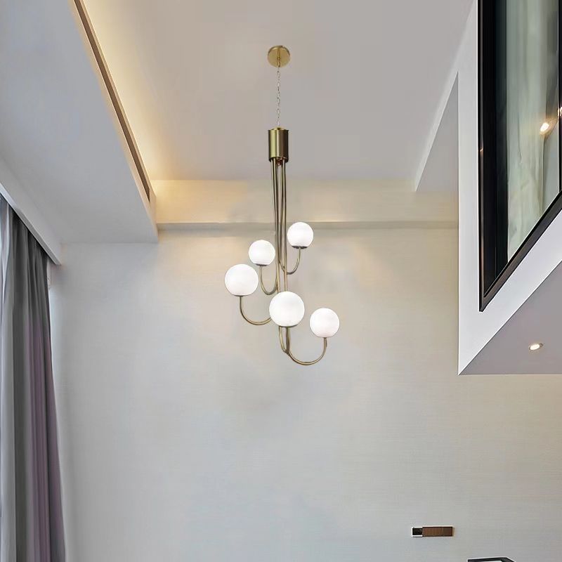 Lustra Suspendata Mini FUBRI Gold Abajur Mat