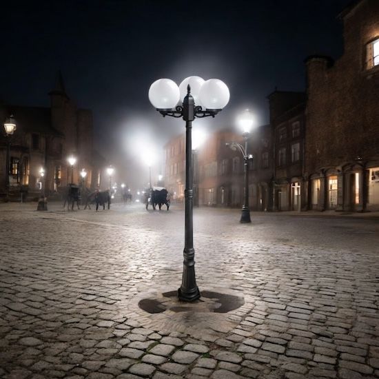 Stalp De Gradina VELKI Negru 3 Brate 40W 220CM