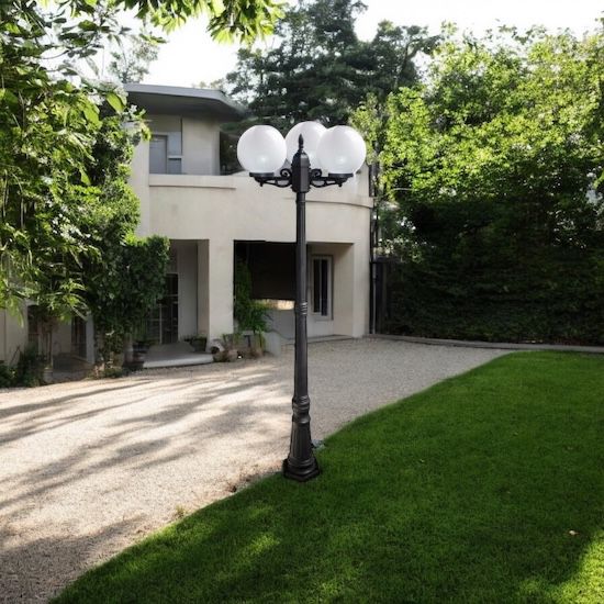 Stalp De Gradina VELKI Negru 3 Brate 40W 220CM