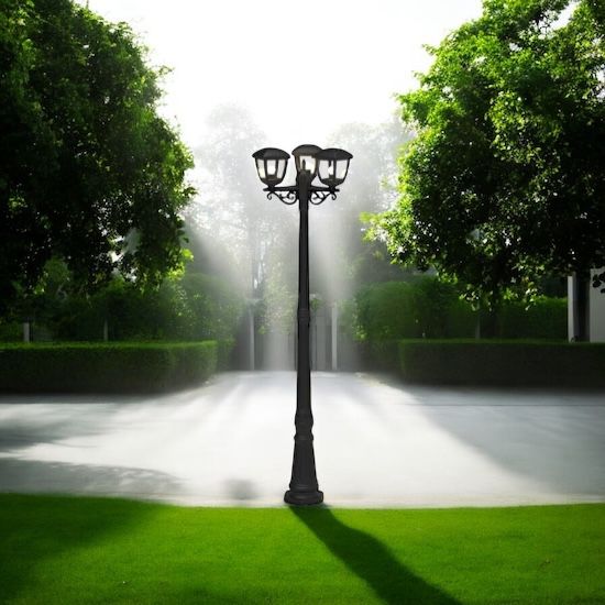 Stalp De Gradina KROLIN Tip Felinar Negru 3xE27 220CM